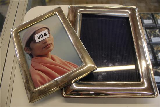 2 silver photo frames